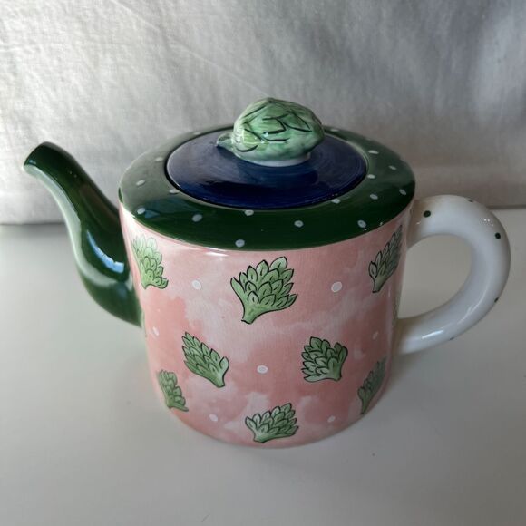 Vintage Boris D’Arc Tutti Fruitti Artichoke Teapot Essex Heather Outlaw Kurpis - Picture 6 of 8